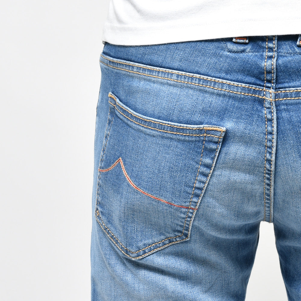 JACOB COHEN(ヤコブコーエン) NICKニック LIMITED EDITION ヴィンテージウォッシュテーパードフィットストレッチセルビッジデニム 226-12338