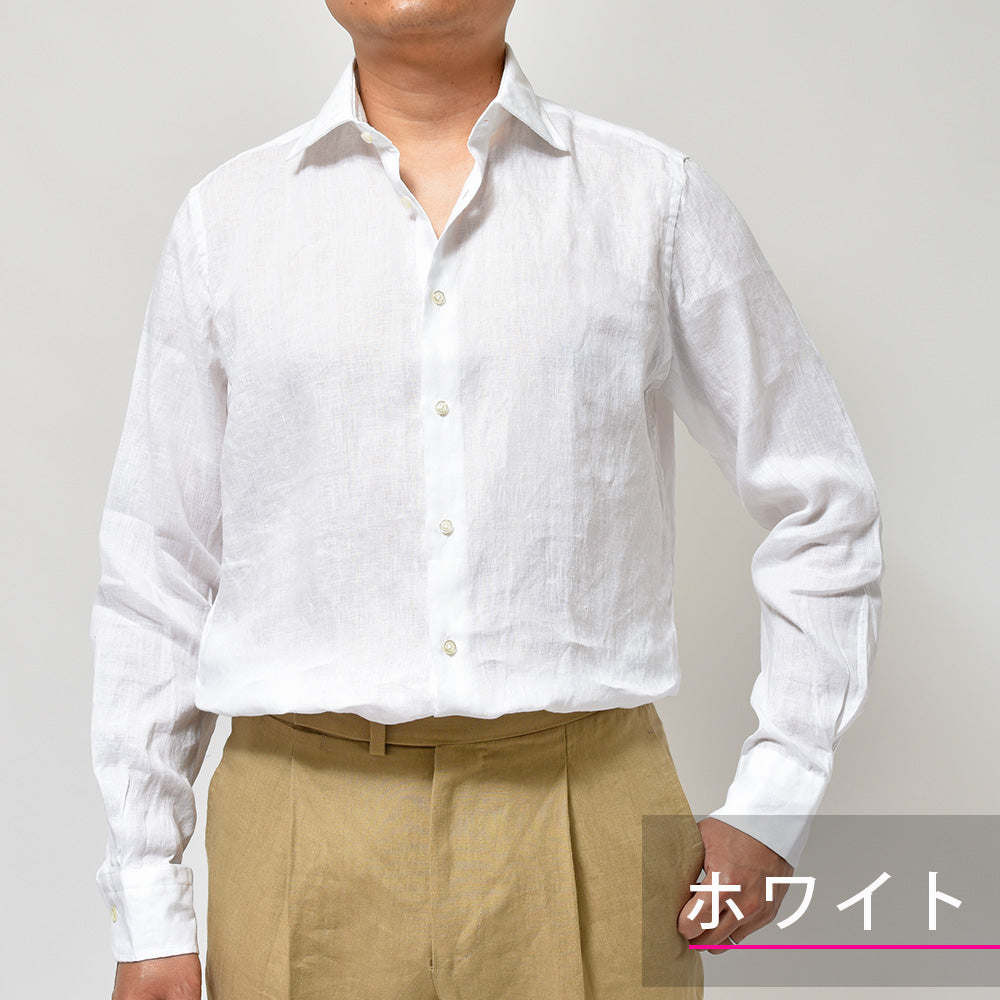 GUY ROVER ギローバー リネン レギュラーカラーシャツ