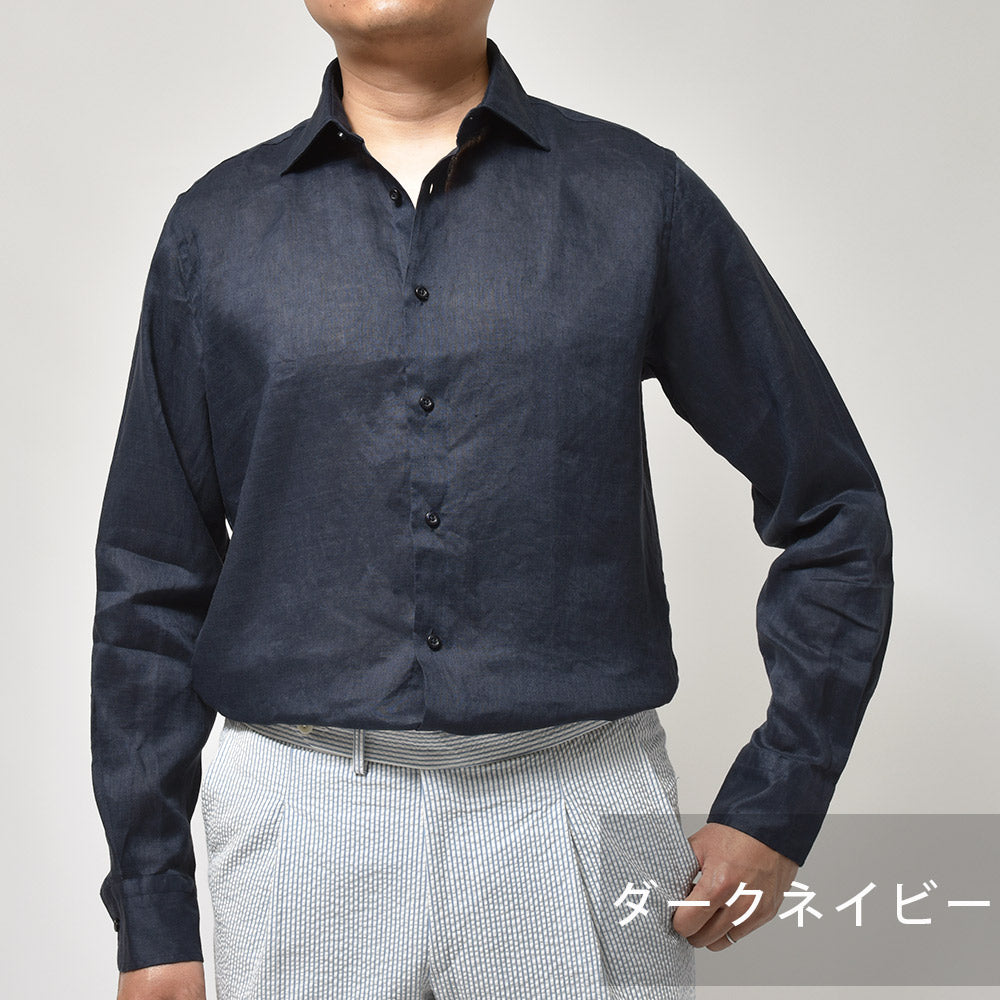 GUY ROVER ギローバー リネン レギュラーカラーシャツ