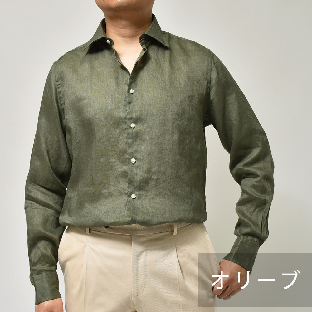 GUY ROVER ギローバー リネン レギュラーカラーシャツ
