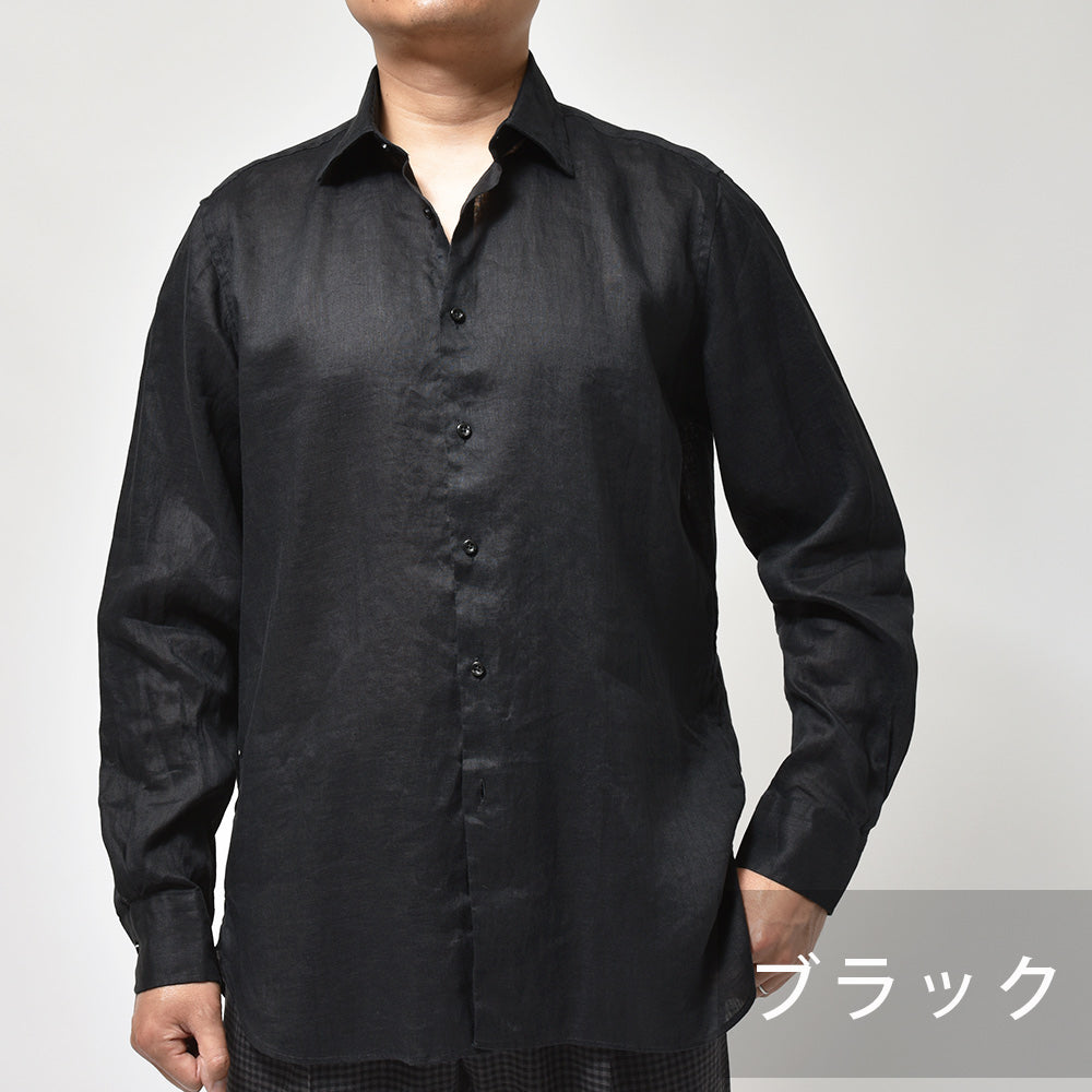 GUY ROVER ギローバー リネン レギュラーカラーシャツ