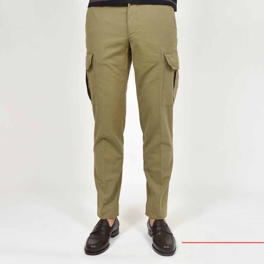 INCOTEX SLACKS(インコテックス スラックス) TAPERED FIT ガーメントダイコットンストレッチサマーサテンテーパードカーゴパンツ 10S184-90871/11500