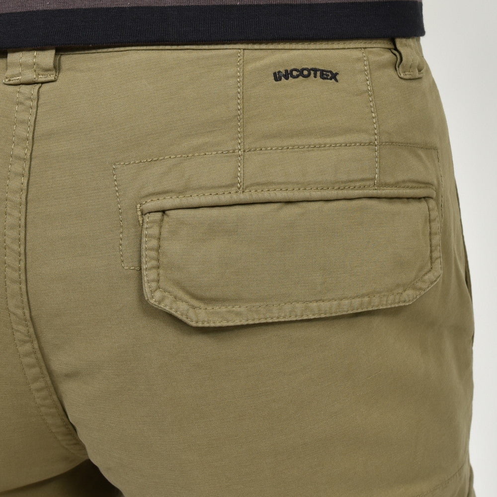 INCOTEX SLACKS(インコテックス スラックス) TAPERED FIT ガーメントダイコットンストレッチサマーサテンテーパードカーゴパンツ 10S184-90871/11500