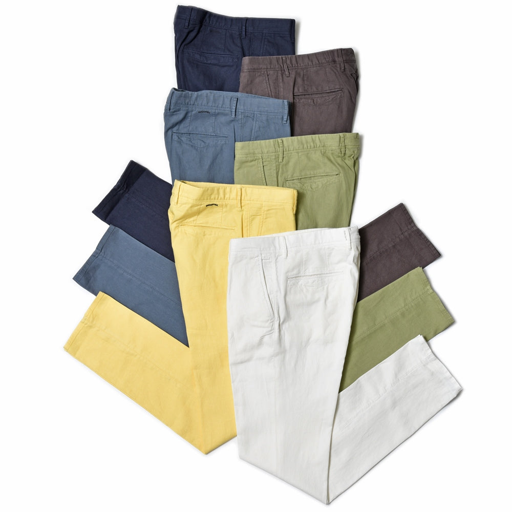 INCOTEX SLACKS(インコテックス スラックス) SLIM FIT ガーメントダイストレッチコットンリネンキャンバステーパードパンツ 17S100-90809/11515