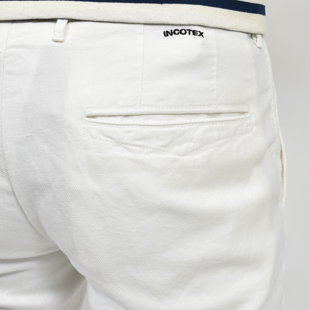 INCOTEX SLACKS(インコテックス スラックス) SLIM FIT ガーメントダイストレッチコットンリネンキャンバステーパードパンツ 17S100-90809/11515
