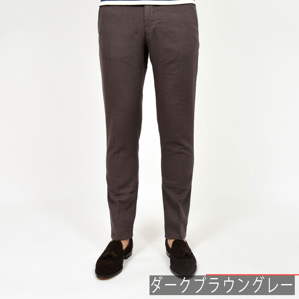 INCOTEX SLACKS(インコテックス スラックス) SLIM FIT ガーメントダイストレッチコットンリネンキャンバステーパードパンツ 17S100-90809/11515