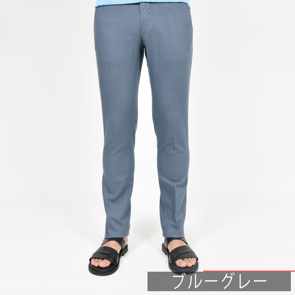 INCOTEX SLACKS(インコテックス スラックス) SLIM FIT ガーメントダイストレッチコットンリネンキャンバステーパードパンツ 17S100-90809/11515