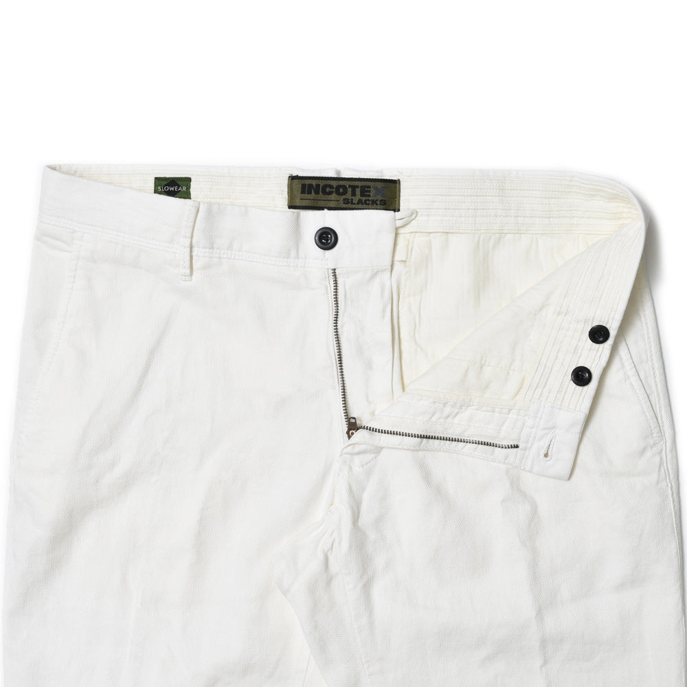 INCOTEX SLACKS(インコテックス スラックス) SLIM FIT ガーメントダイストレッチコットンリネンキャンバステーパードパンツ 17S100-90809/11515