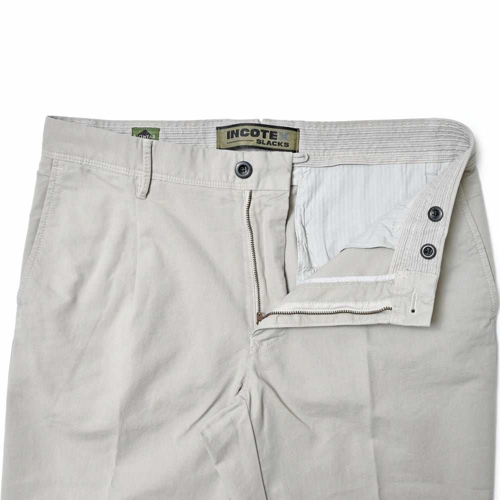 INCOTEX SLACKS(インコテックス スラックス) TAPERED FIT ガーメントダイコットンストレッチサマーサテン1プリーツテーパードパンツ 10S188-90871/11548