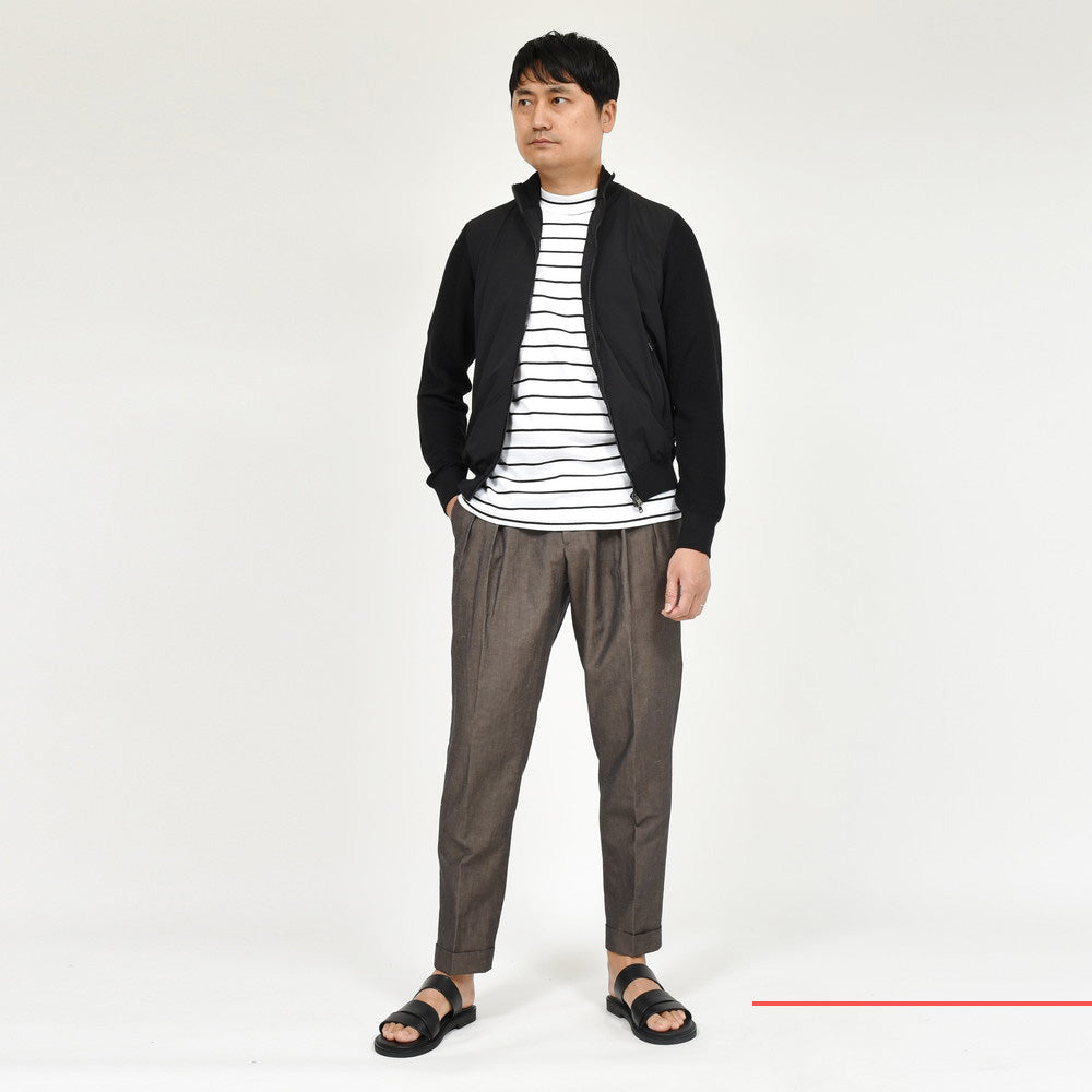 HERNO(ヘルノ) ストレッチナイロン×ワッフルニットハイブリッドブルゾン MC000172U-72054+12582