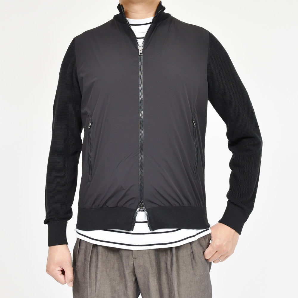 HERNO(ヘルノ) ストレッチナイロン×ワッフルニットハイブリッドブルゾン MC000172U-72054+12582