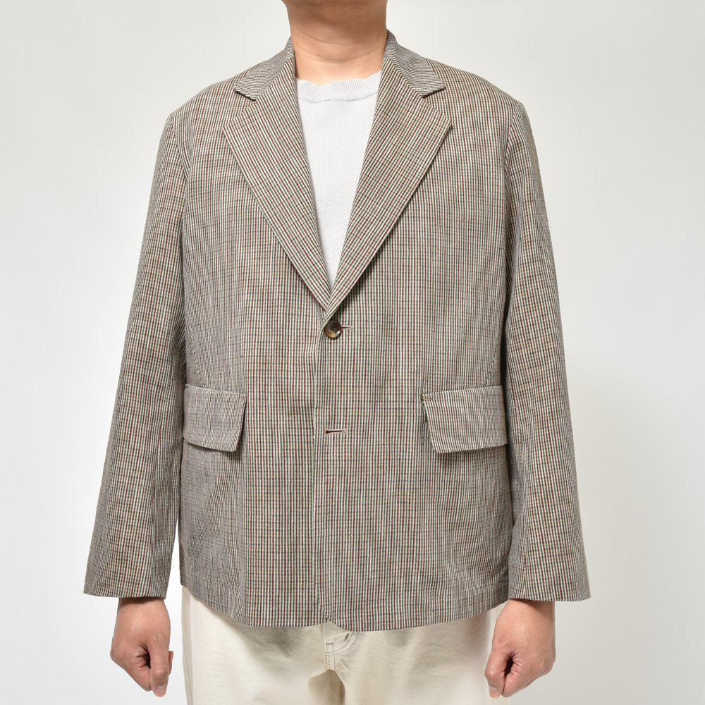 la favola(ラファーヴォラ) コットンリネンチェック2Bジャケット J25