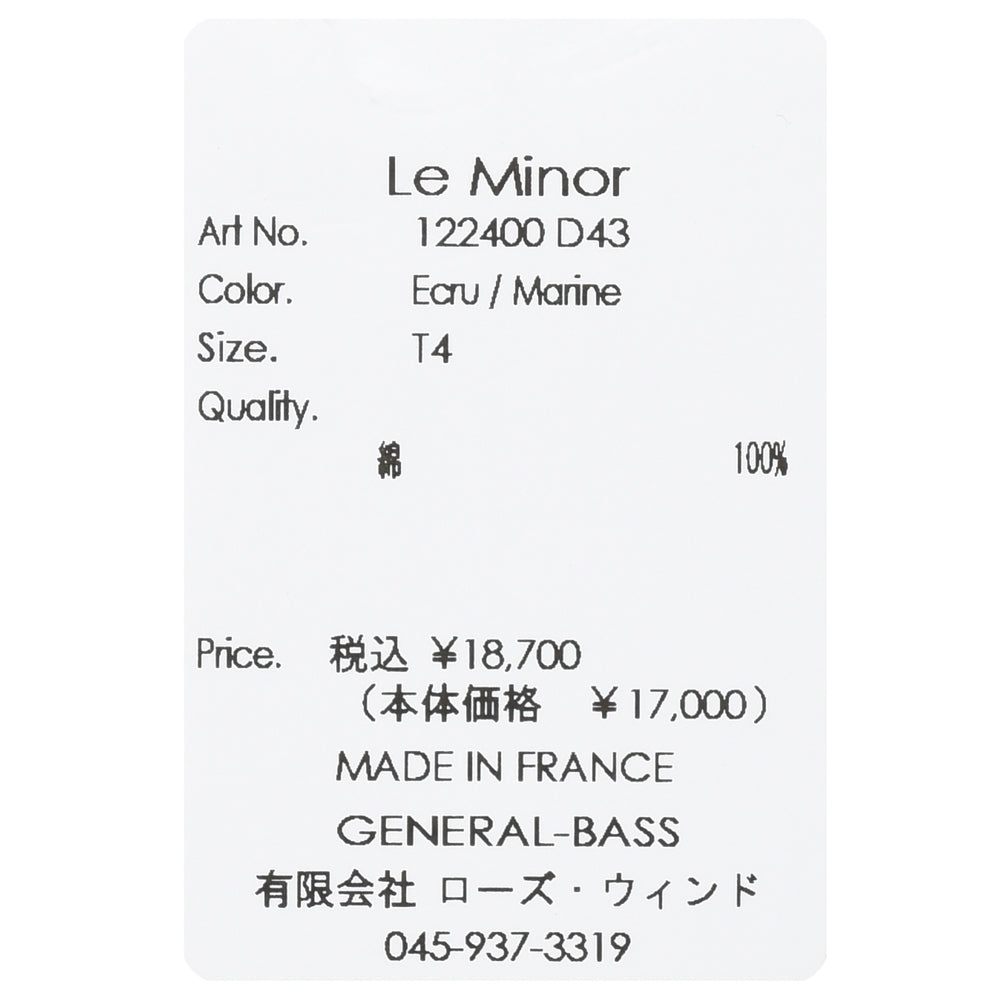 Le Minor(ル ミノア) コットンボーダーL/Sクルーネックカットソー 122400/D43