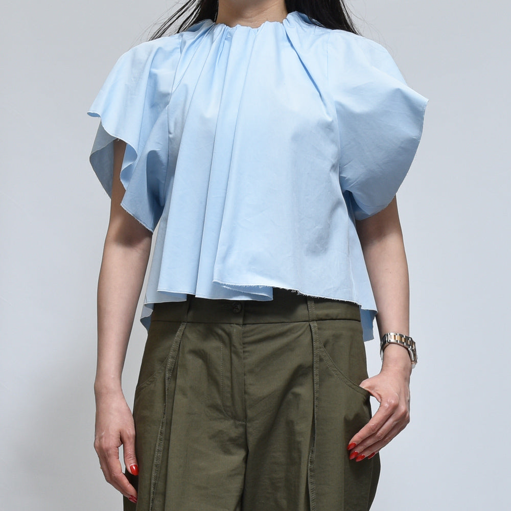 MM6 MAISON MARGIELA(エムエム6 メゾン マルジェラ)<BR>S52NF0007 コットンポプリン ドレープトップス