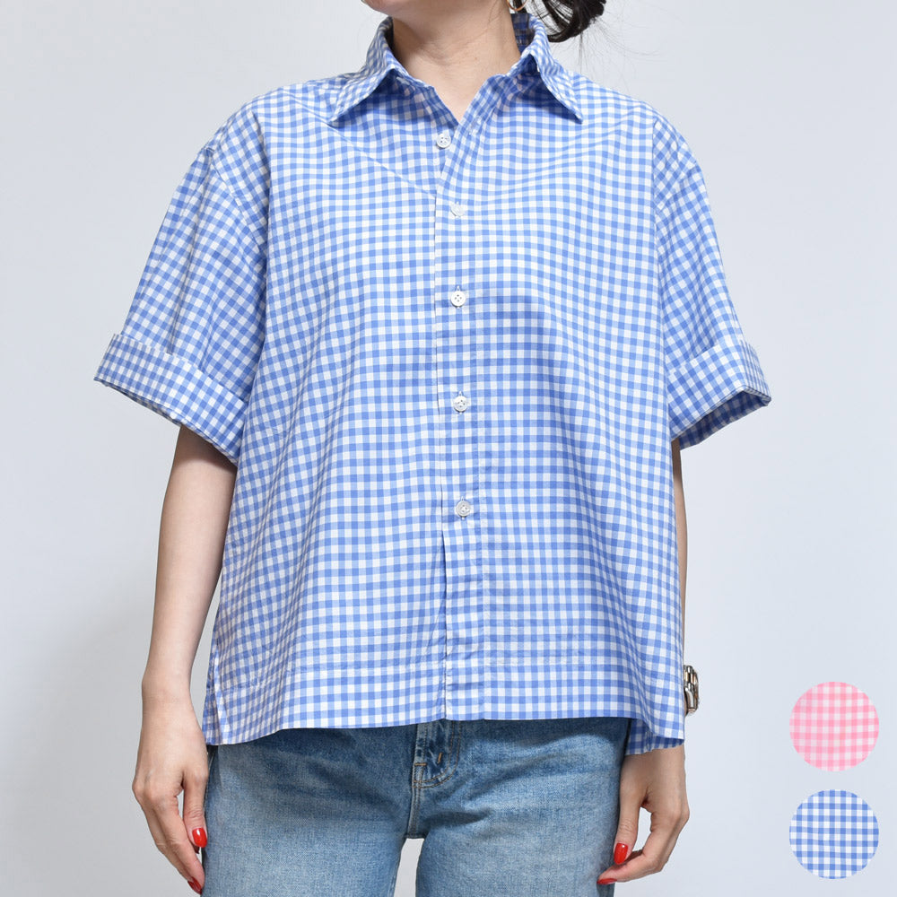 Finamore(フィナモレ)<BR>C0050/SISSI コットン ギンガムチェックシャツ