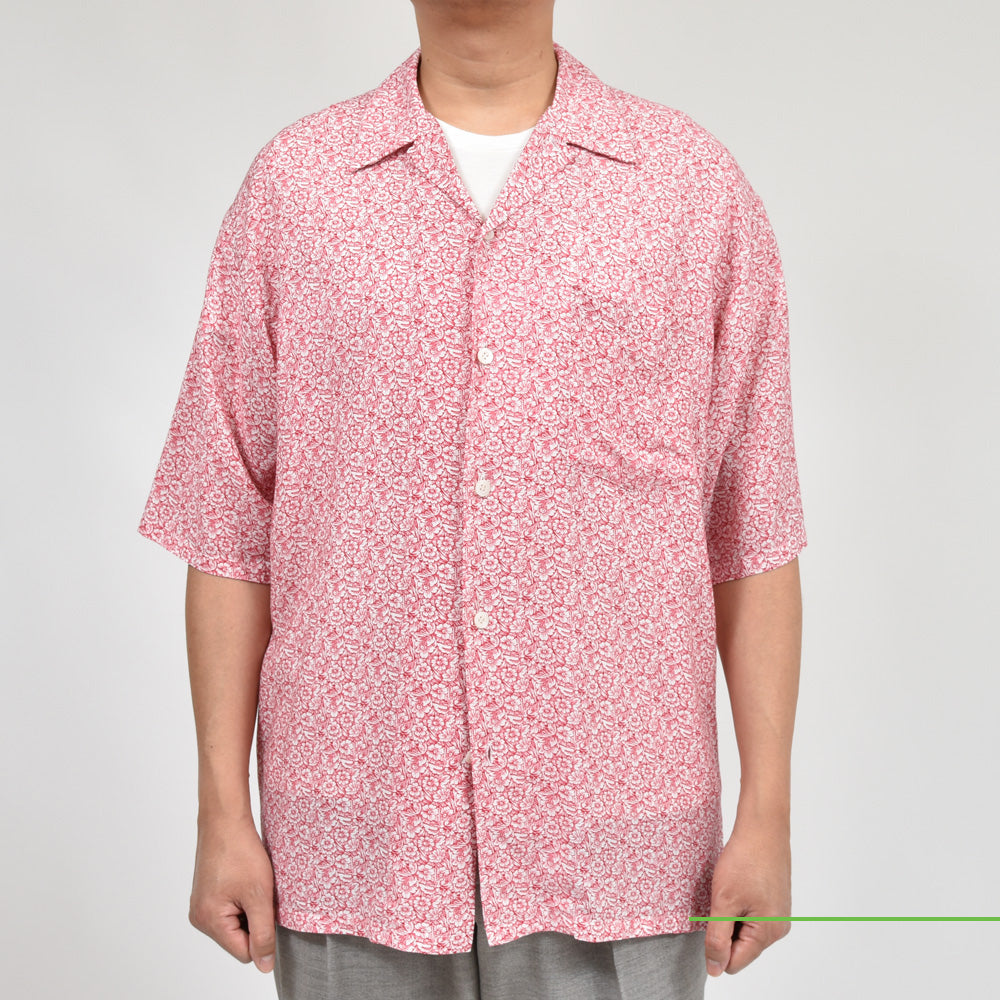 mando(マンド) キュプラレーヨンプリントオープンカラーS/Sシャツ 24295-004
