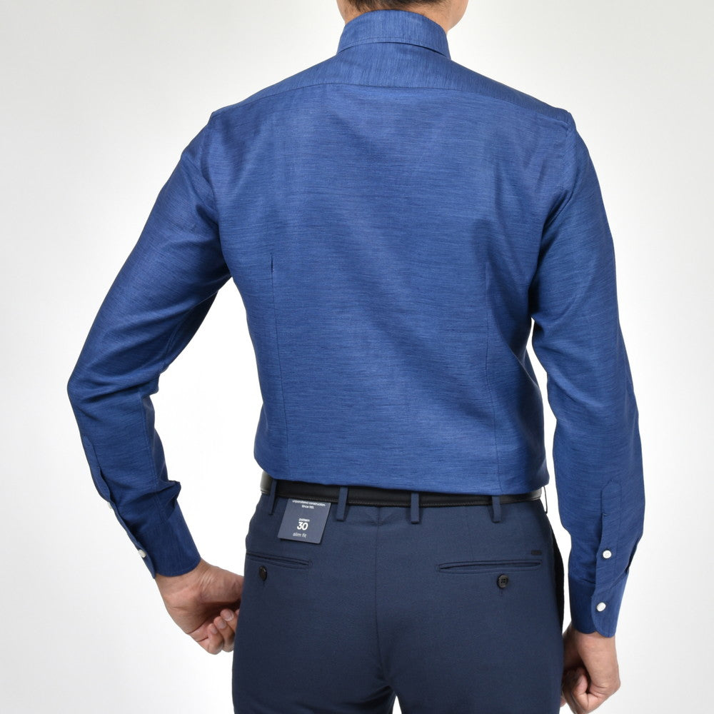 Maria Santangelo(マリア サンタンジェロ) コットンリネンツイルセミワイドカラーシャツ Be/ENZO-FRANCO/FIANDRE TWILL