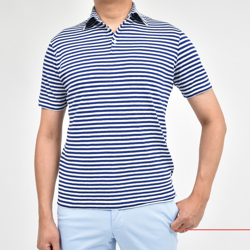 ZANONE(ザノーネ) リネンコットンジャージボーダーS/Sポロ POLO MC/SLIM FIT/811818/Z1350/14413