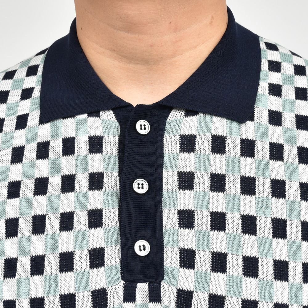 ZANONE(ザノーネ) ハイゲージクレープコットンマルチチェックS/Sニットポロ POLO MC/SLIM FIT/813184/ZM356/16402