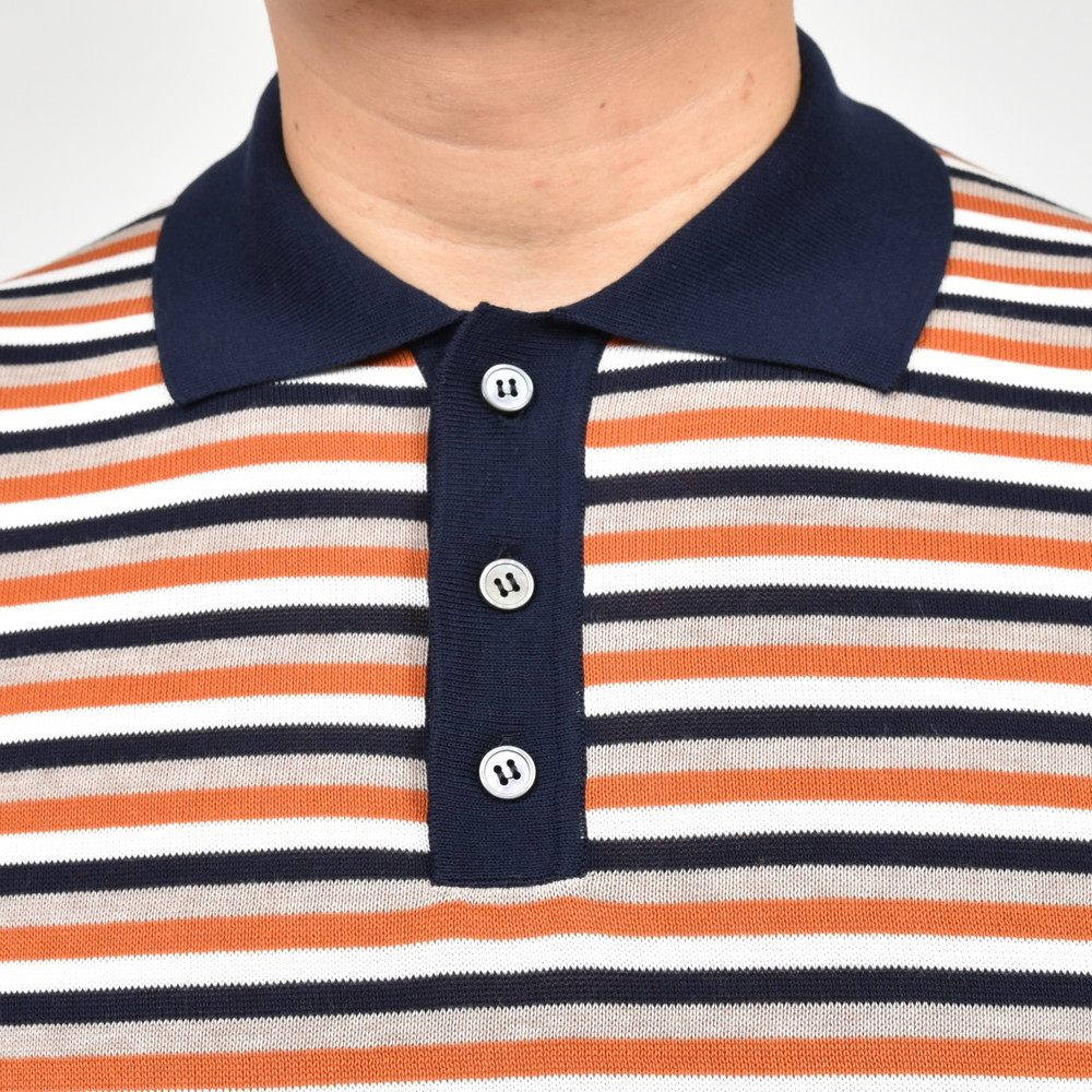 ZANONE(ザノーネ) ハイゲージクレープコットンマルチボーダーS/Sニットポロ POLO MC/SLIM FIT/913184/Z2486/16403