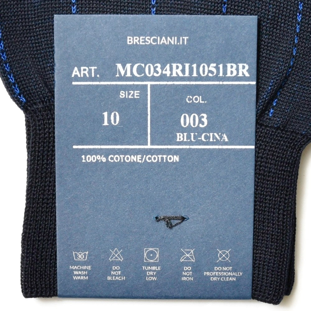 BRESCIANI(ブレッシアーニ) コットンストライプドレスソックス MC034RI1051