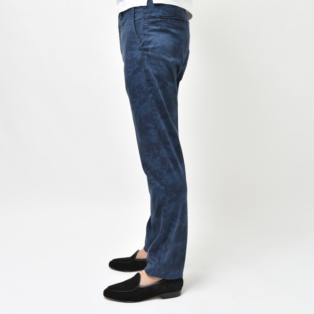 INCOTEX SLACKS(インコテックス スラックス) SLIM FIT ストレッチコットンヘリンボーンボタニカルプリントシャーリングテーパードパンツ 12S166-90914/11511