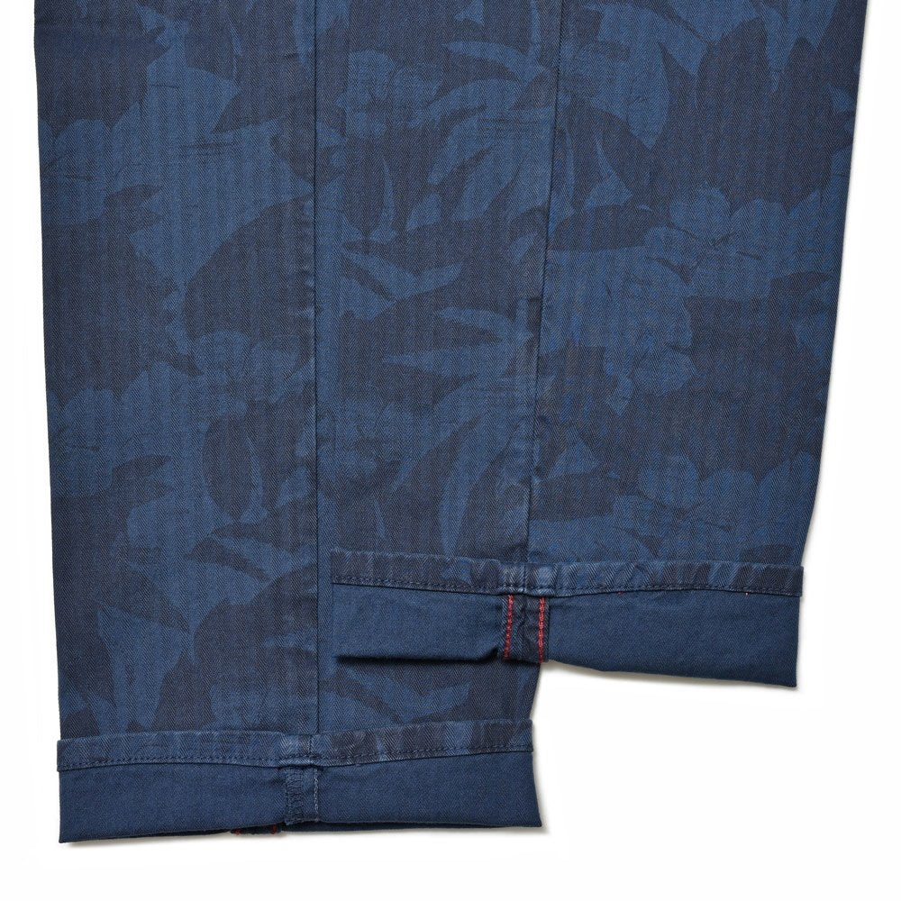 INCOTEX SLACKS(インコテックス スラックス) SLIM FIT ストレッチコットンヘリンボーンボタニカルプリントシャーリングテーパードパンツ 12S166-90914/11511