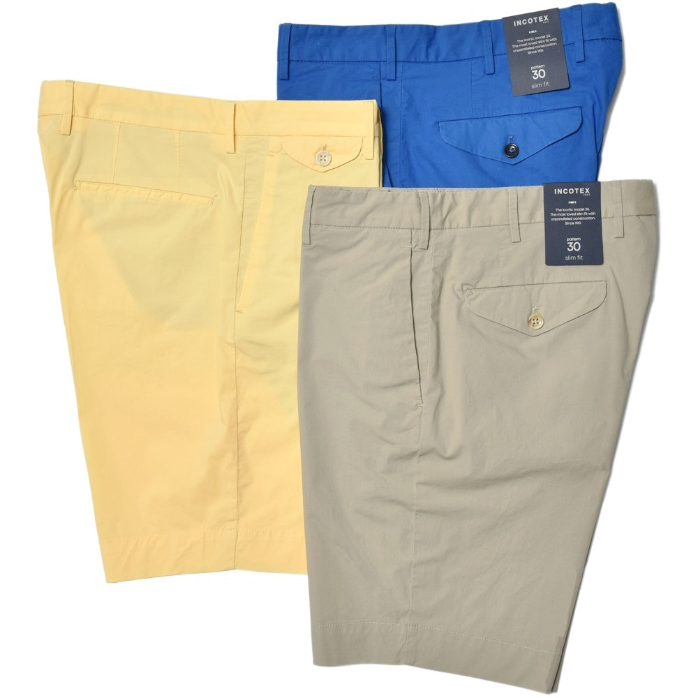 INCOTEX(インコテックス) SLIM FIT ガーメントダイストレッチコットンサマーポプリンテーパードショーツ 1W0192-9208A/12515