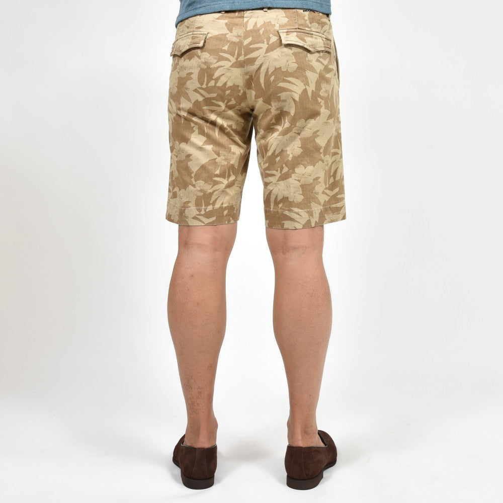 INCOTEX SLACKS(インコテックス スラックス) REGULAR FIT ストレッチコットンヘリンボーンボタニカルプリントショーツ 15S206-90914/12513