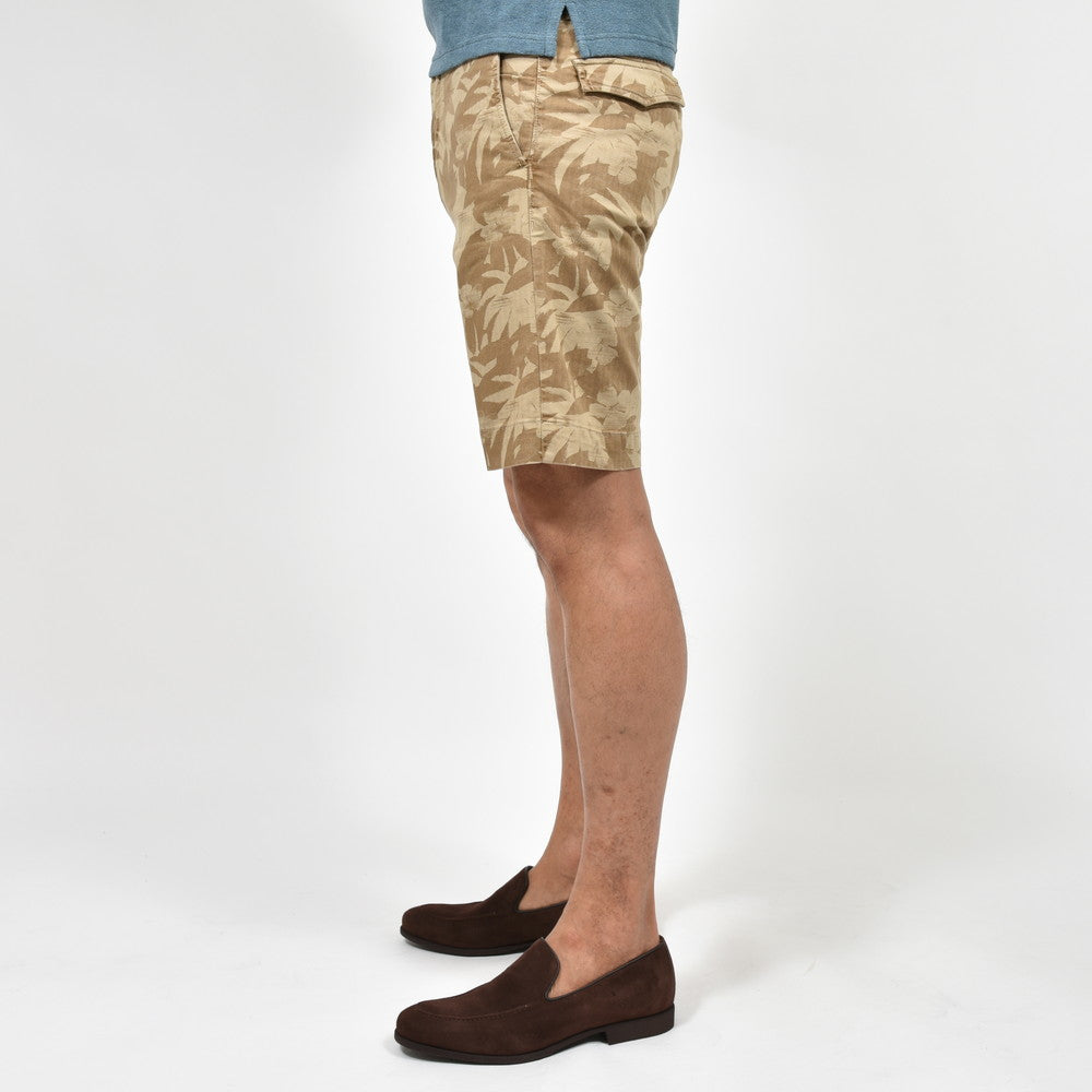 INCOTEX SLACKS(インコテックス スラックス) REGULAR FIT ストレッチコットンヘリンボーンボタニカルプリントショーツ 15S206-90914/12513