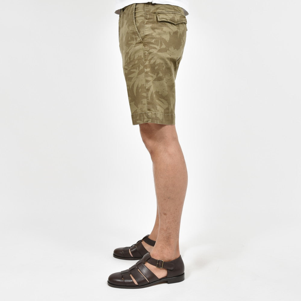 INCOTEX SLACKS(インコテックス スラックス) REGULAR FIT ストレッチコットンヘリンボーンボタニカルプリントショーツ 15S206-90914/12513