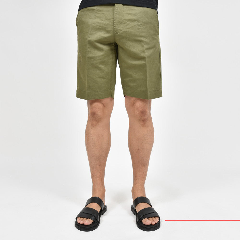 INCOTEX SLACKS(インコテックス スラックス) REGULAR FIT ウオッシュドリネンコットンギャバジンショーツ 15S206-90906/12502