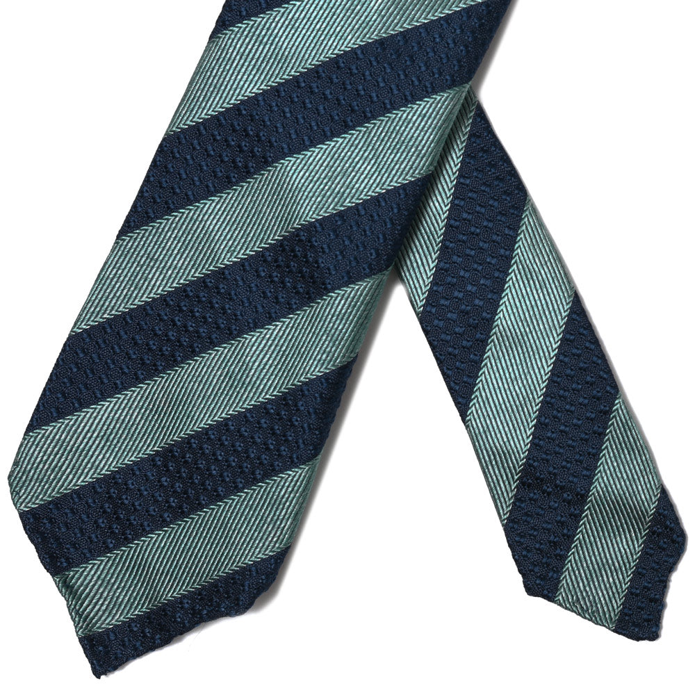 TIE YOUR TIE(タイ ユア タイ) シルクレップ×ジャガードコンビストライプセッテピエゲタイ 16085