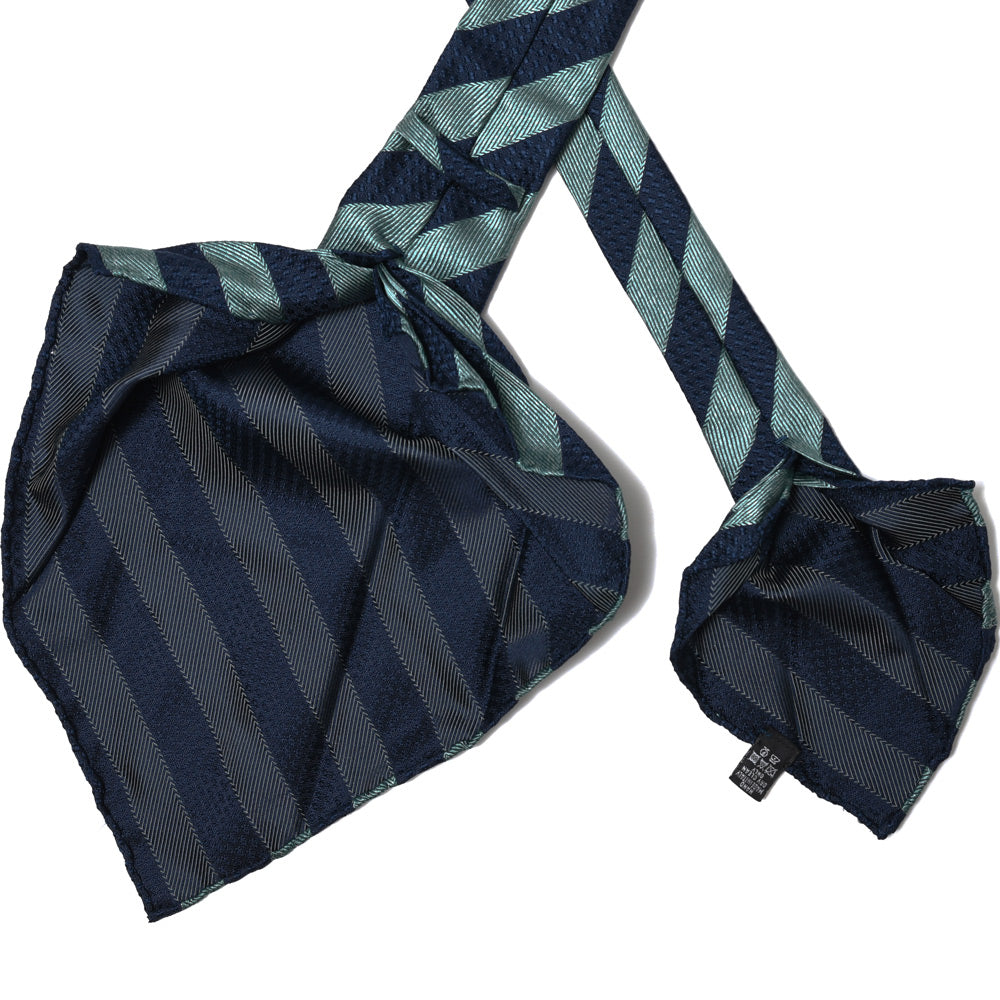 TIE YOUR TIE(タイ ユア タイ) シルクレップ×ジャガードコンビストライプセッテピエゲタイ 16085