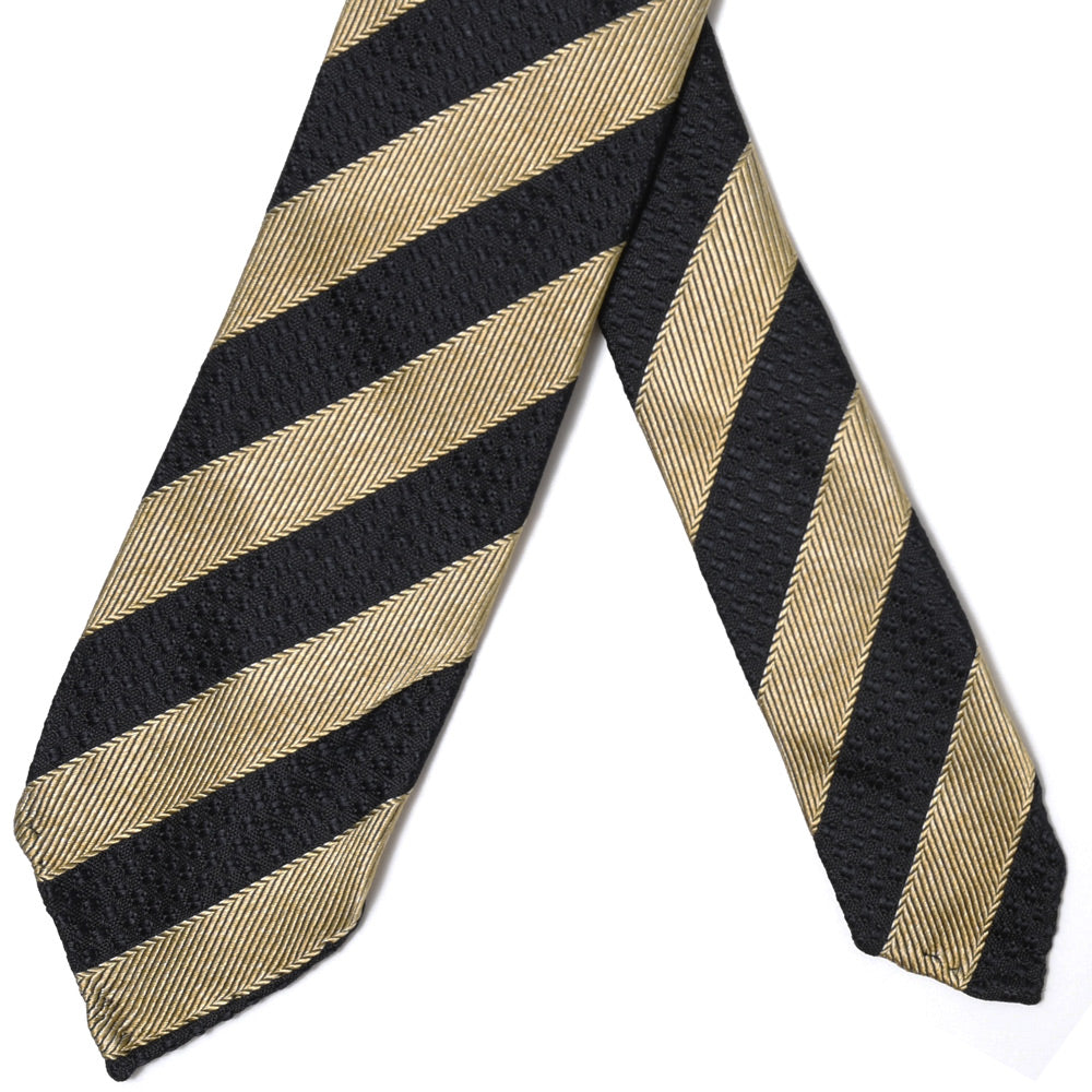 TIE YOUR TIE(タイ ユア タイ) シルクレップ×ジャガードコンビストライプセッテピエゲタイ 16085
