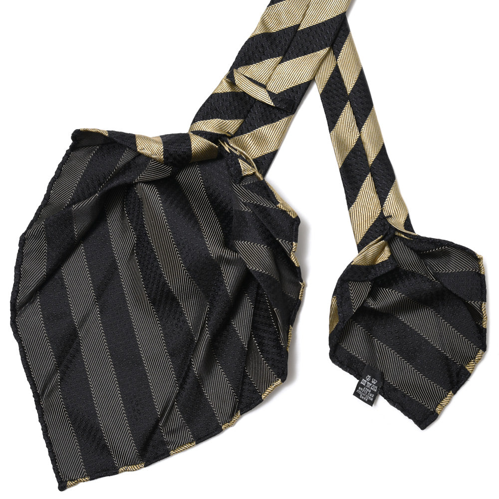 TIE YOUR TIE(タイ ユア タイ) シルクレップ×ジャガードコンビストライプセッテピエゲタイ 16085