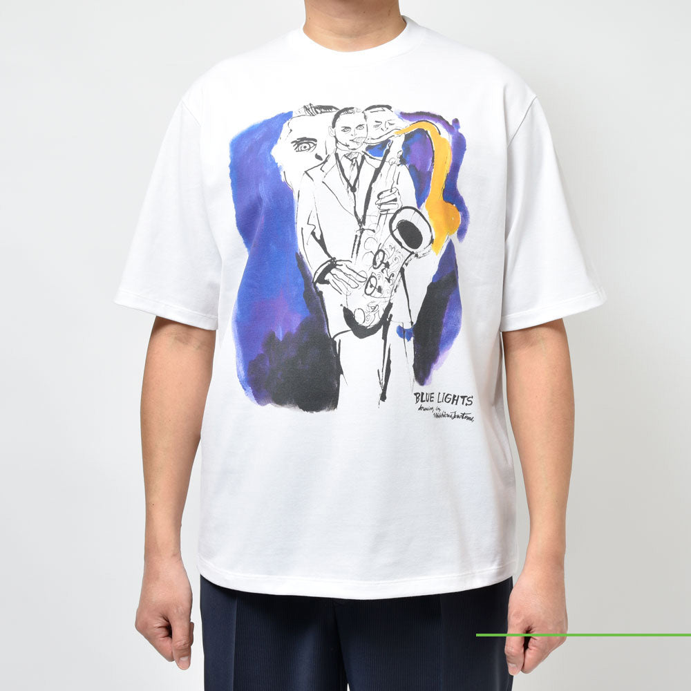 mando(マンド) BLUE LIGHTS コットンプリントクルーネックS/Sカットソー 24196-002