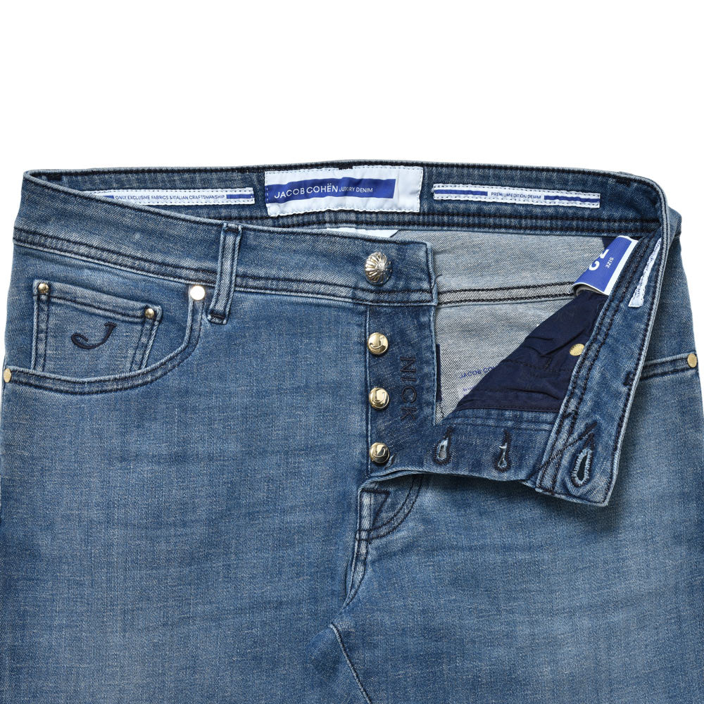 JACOB COHEN(ヤコブコーエン) NICKニック PREMIUM EDITION ウォッシュドコットンリネンポリストレッチテーパードフィットデニム 226-12152