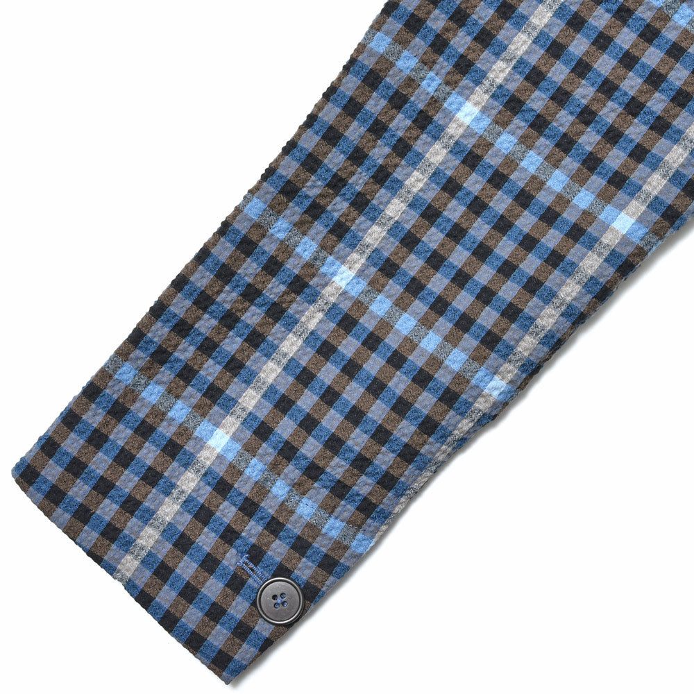MONTEDORO(モンテドーロ) ストレッチコットンシアサッカーオーバーチェックカバーオール 63M620/M9408/11714