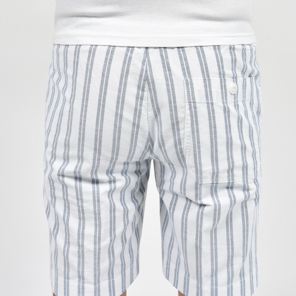 GLANSHIRT(グランシャツ) コットンピンオックスストライプS/Sシャーリングショーツ 5XTA00/G6026/12508