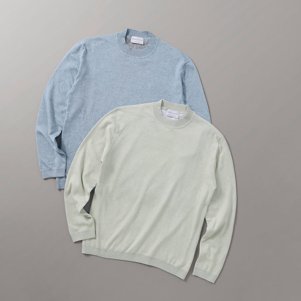 セッテフィーリカシミア / BR別注 コットン&カシミア クルーネック ニット/TUHUH2