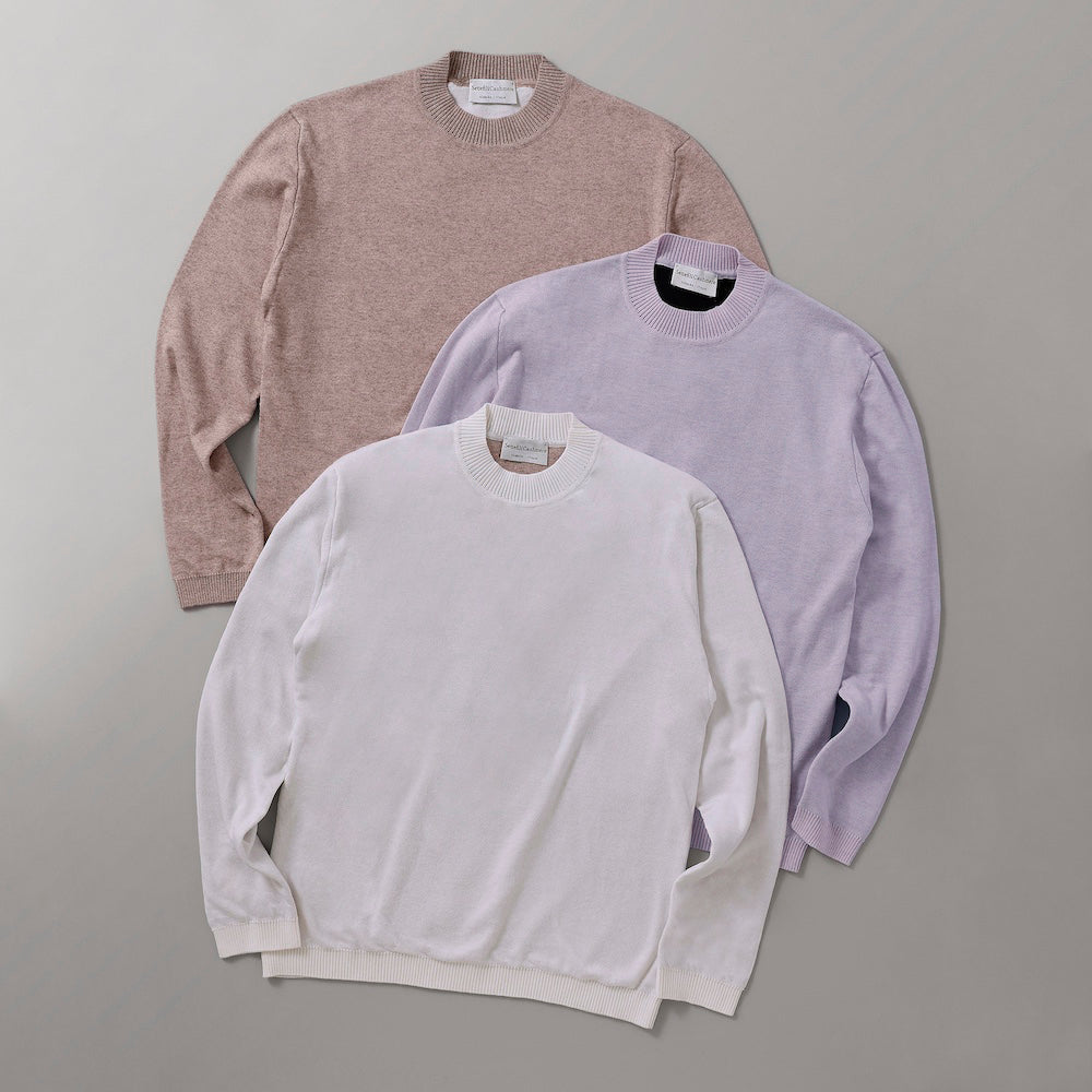 セッテフィーリカシミア / BR別注 コットン&カシミア クルーネック ニット/TUHUH2