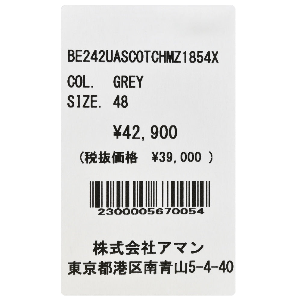 BERWICH(ベルウィッチ) SCOTCHスコッチ ストレッチウールサキソニーハウンドトゥース2インプリーツテーパードクロップドパンツ MZ1854X