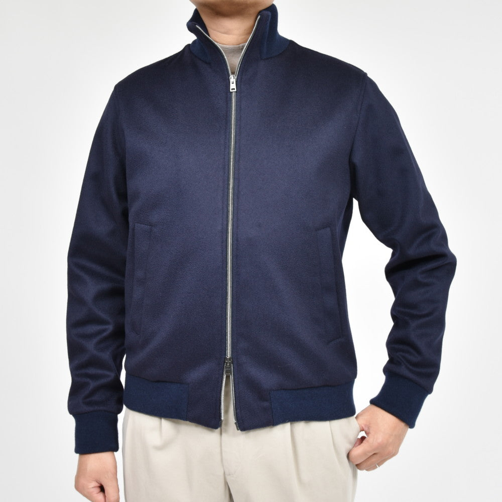 HERNO(ヘルノ) RESORTリゾート ウールナイロンカシミアダブルフェイスフランネルスタンドカラーリブブルゾン GI00055UR-33417