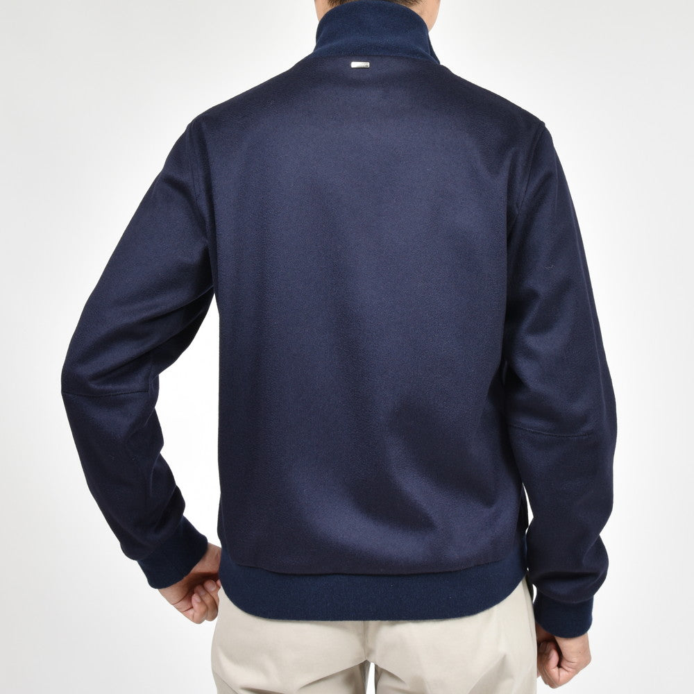 HERNO(ヘルノ) RESORTリゾート ウールナイロンカシミアダブルフェイスフランネルスタンドカラーリブブルゾン GI00055UR-33417