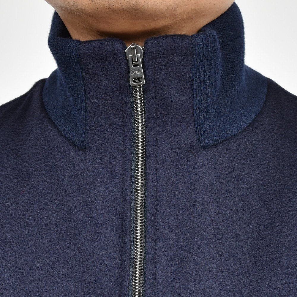 HERNO(ヘルノ) RESORTリゾート ウールナイロンカシミアダブルフェイスフランネルスタンドカラーリブブルゾン GI00055UR-33417