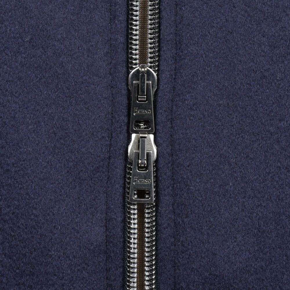 HERNO(ヘルノ) RESORTリゾート ウールナイロンカシミアダブルフェイスフランネルスタンドカラーリブブルゾン GI00055UR-33417