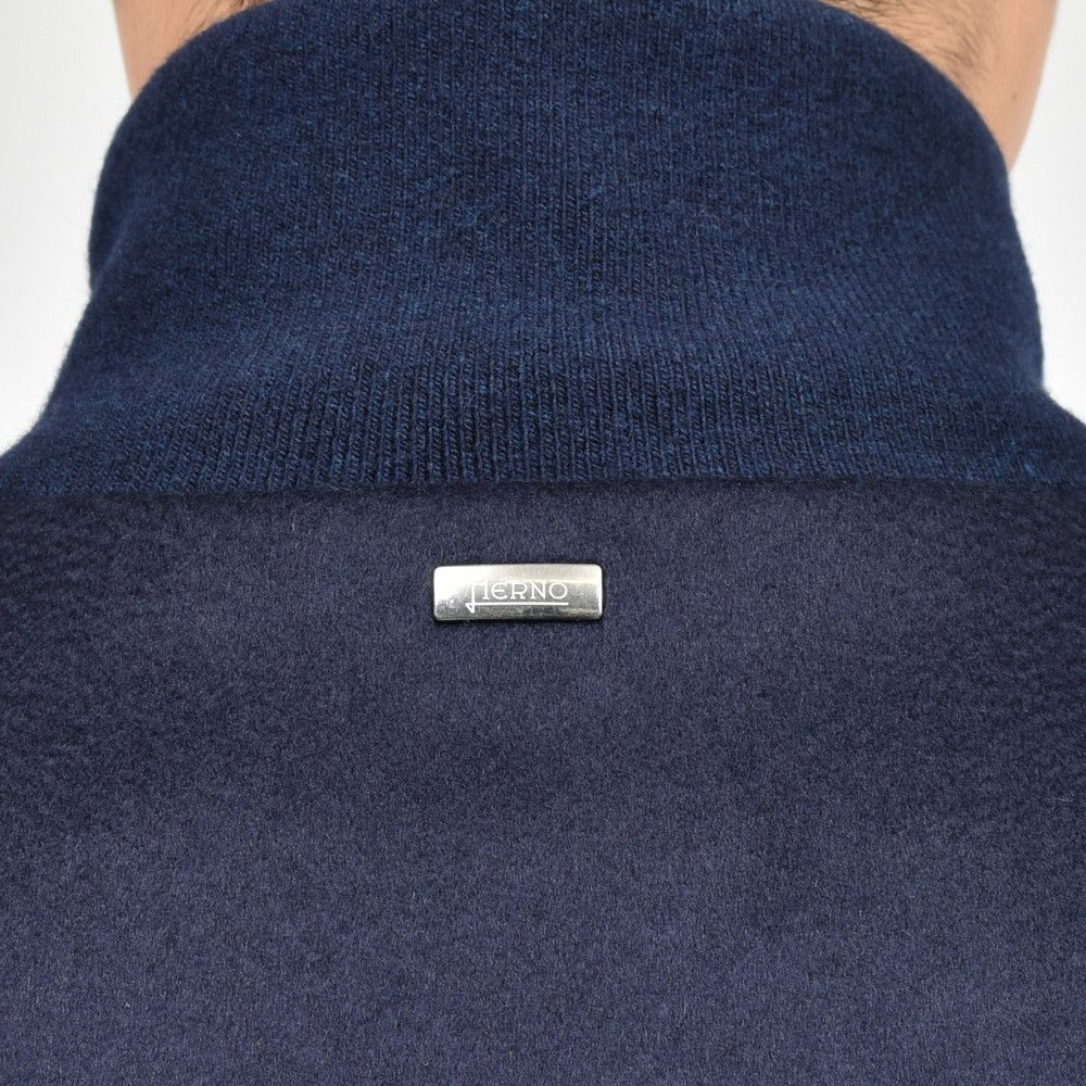 HERNO(ヘルノ) RESORTリゾート ウールナイロンカシミアダブルフェイスフランネルスタンドカラーリブブルゾン GI00055UR-33417