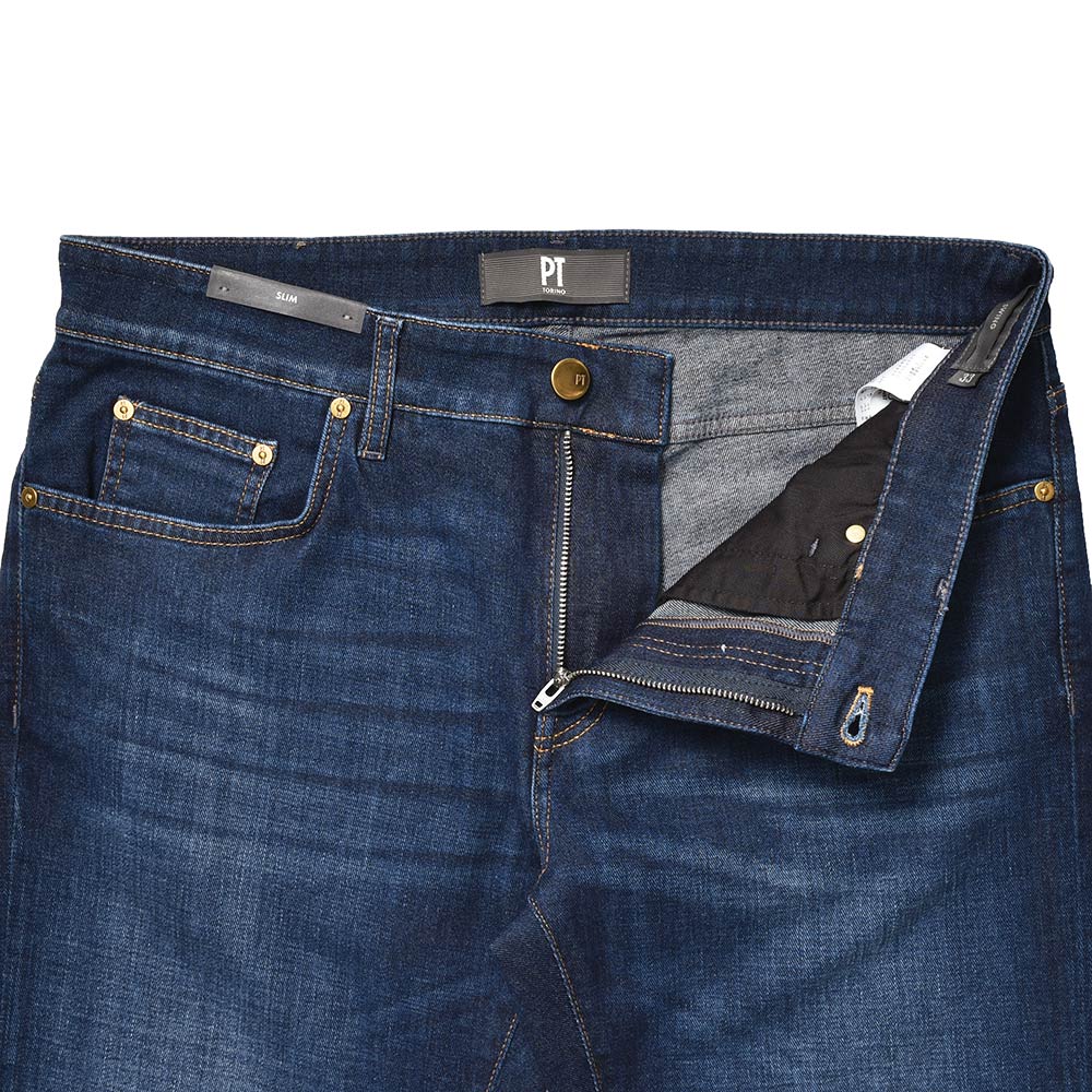 PT TORINO DENIM ピーティートリノデニム コットン ポリエステル ストレッチ ウォッシュド デニムパンツ SWING/SUPERSLIM FIT/CA5930