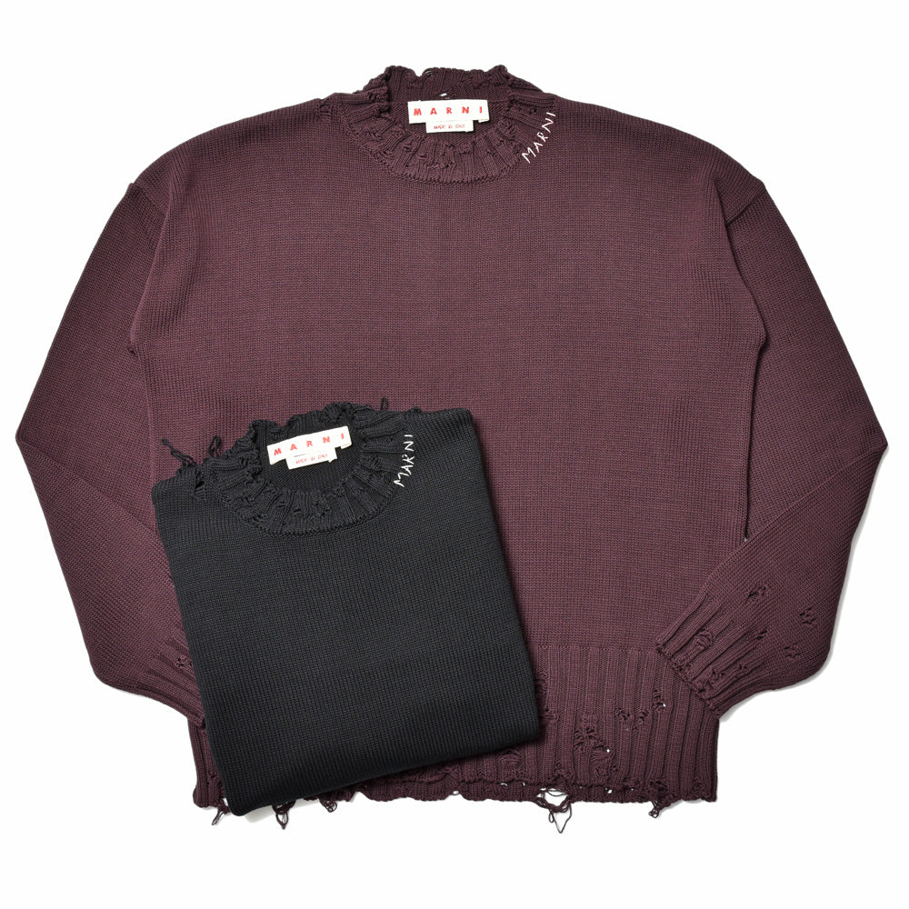 MARNI(マルニ) コットンダメージクルーネックニット GCMG0210A0 UFC652